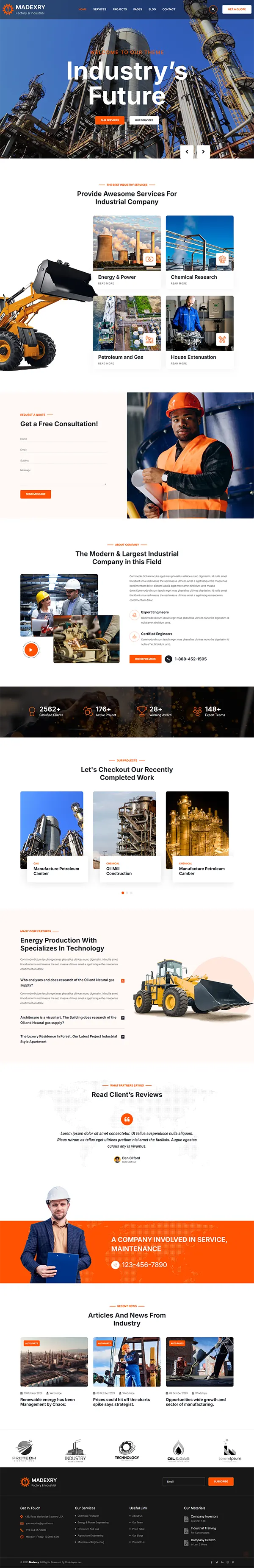 Madexry - Joomla 6 Construction Factory & Industrial Template